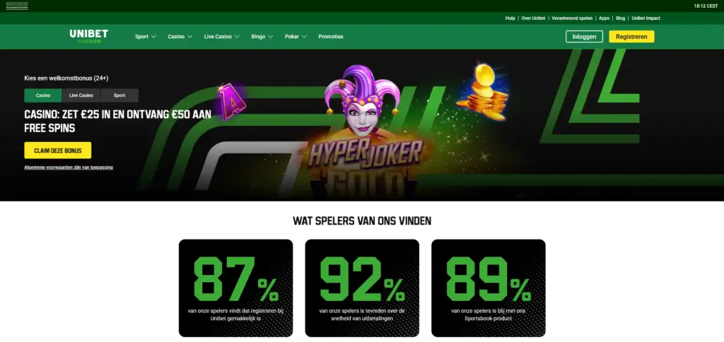 Unibet account tijdelijk sluiten of definitief verwijderen