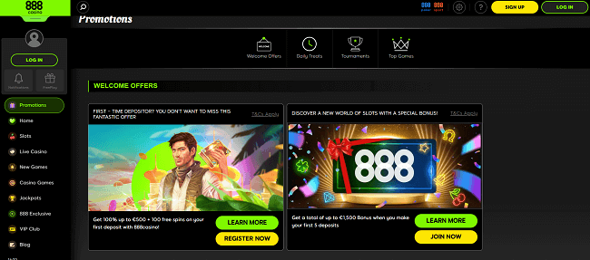 Bonussen en promoties bij 888 casino