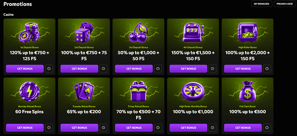 Bonussen en promoties van instasino casino