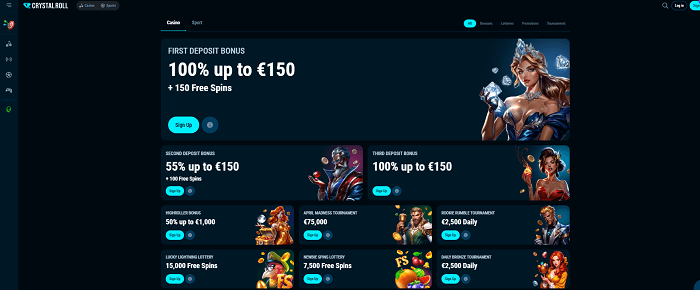 Crystal roll casino bonussen en promoties