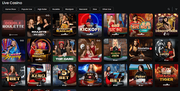 Live casino van Nixbet