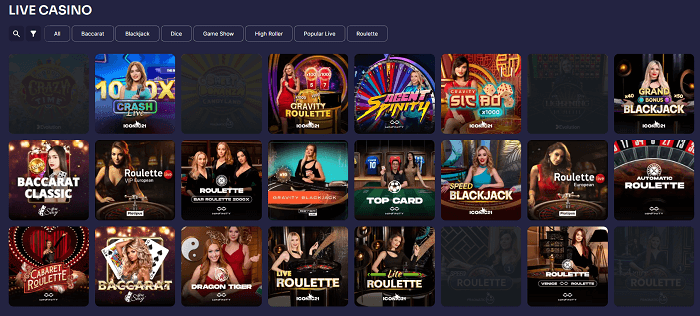 Live casino van binobet casino