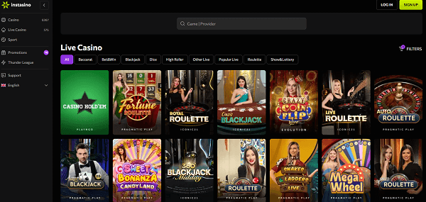 Live casino van instasino