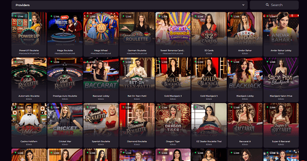 Live casino van spinch