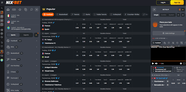 Nixbet Sportweddenschappen