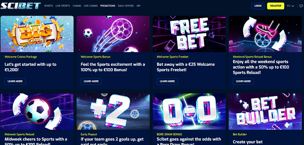 Scibet casino Bonussen en promoties