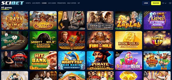 Spelaanbod van scibet casino