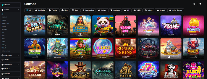 Spelaanbod van tip top casino