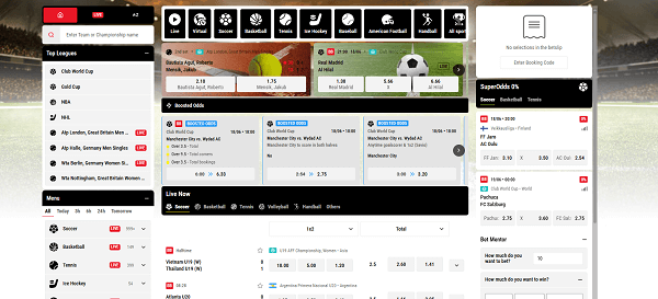 Sportsbook van 21bets casino
