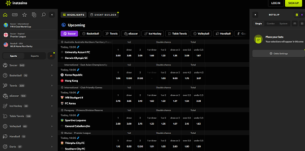 Sportsbook van instasino