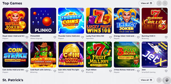 Top casino spellen bij Wbetz