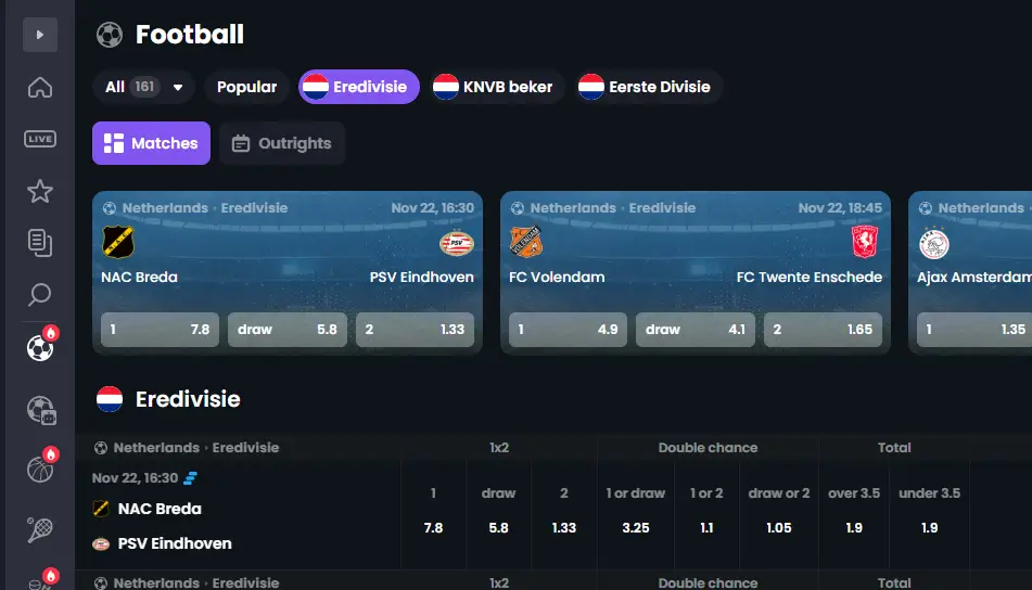 betspino sportwedden eredivisie