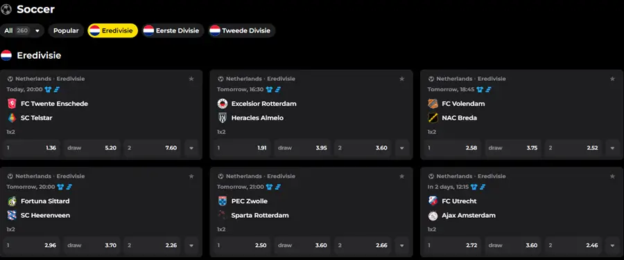 catspins eredivisie weddenschappen screenshot