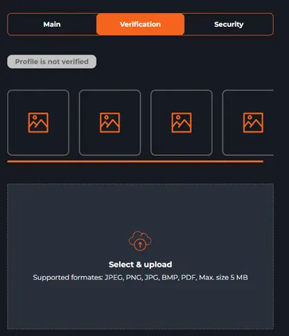 cusco casino kyc upload scherm