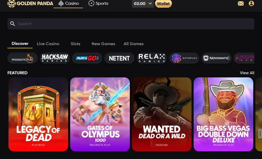 golden panda casinospellen screenshot