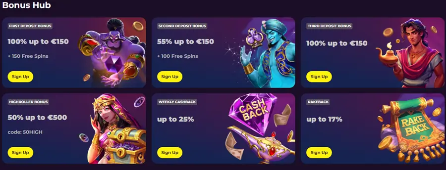zumospin bonus hub screenshot