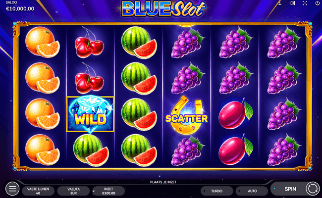 Blue slot beginscherm