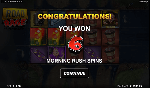 Bonus Games op de Online slot Road rage