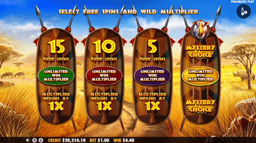 Free spins mode op de Great Rhino Megaways