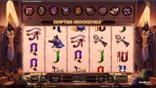 Het speelveld van Egyptian Underworld online slot