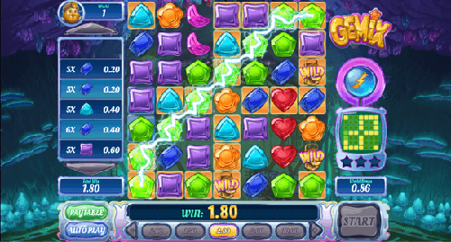 Win lijnen bij de online slot Gemix