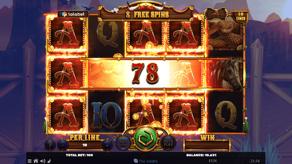 Winnende combinatie op het speelveld van de Book of lalabet online slot