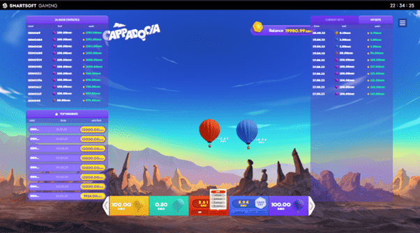 het online speelveld van de online Casino slot Cappadocia