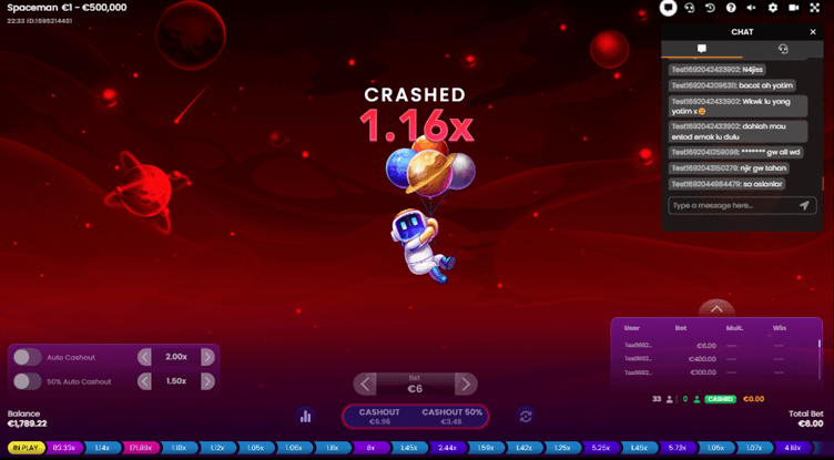spaceman game crashed
