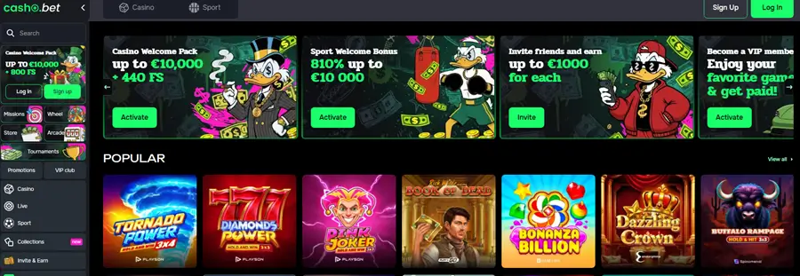 CashoBet Casino screenshot